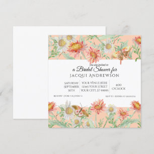 Aquarellkorallenpfirsich Elfenbeinblumenflora Brau Einladung