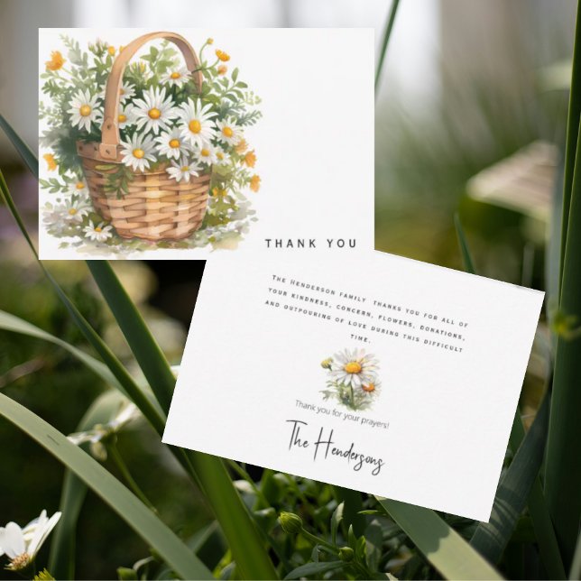 Aquarellkorb von Daisies Bereavement Vielen Dank Dankeskarte (Von Creator hochgeladen)