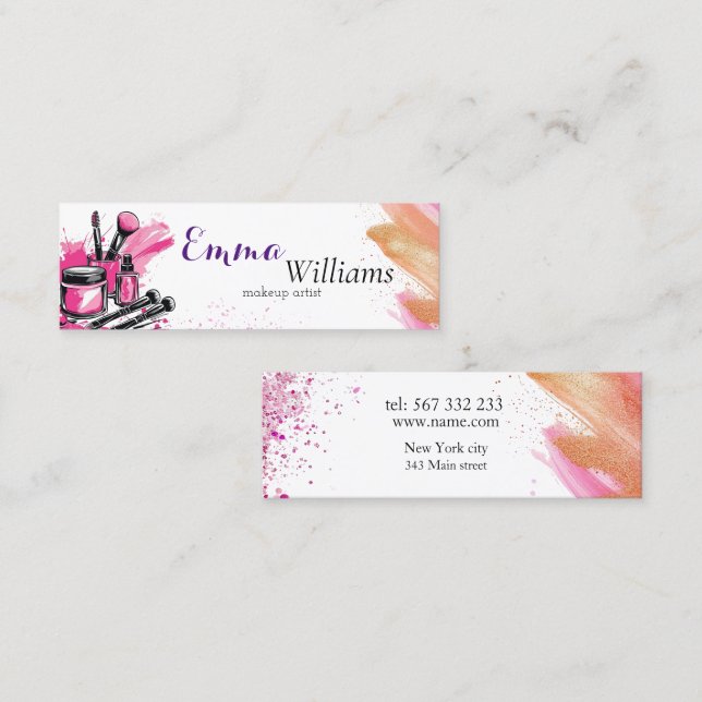 Aquarellkosmetik Mini Visitenkarte (Vorne/Hinten)