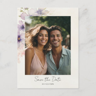 Aquarellkosmos-Blume Foto Save the Date Postkarte