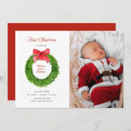 Aquarellkranz mit Bugbabygeburt Foto Ankündigung