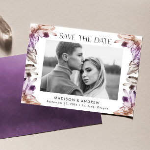 Aquarellkristalle Amethyst Lila Foto Save The Date
