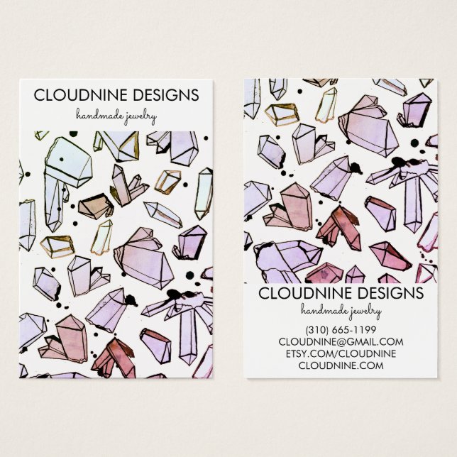 Aquarellkristalle erwischen Schmuckkarte (Vorne & Hinten)