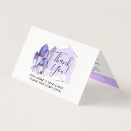 Aquarellkristalle & Gold Boho Dankeschön Karte