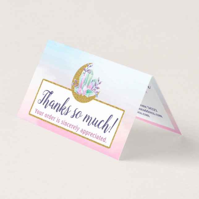 Aquarellkristalle & Gold Moon Boutique Vielen Dank (Vorderseite)