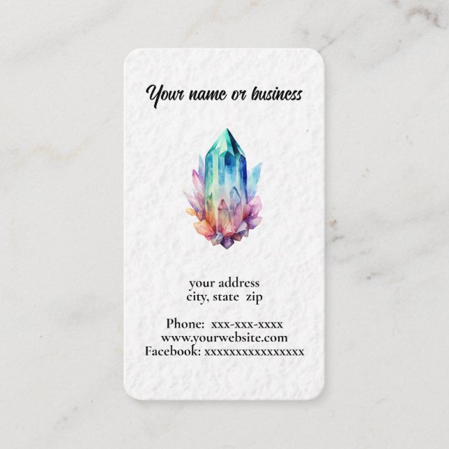 Aquarellkristalle Visitenkarte (Vorderseite)