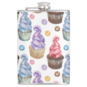 Aquarellkuchen farbig flachmann