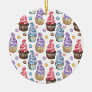 Aquarellkuchen farbig keramikornament