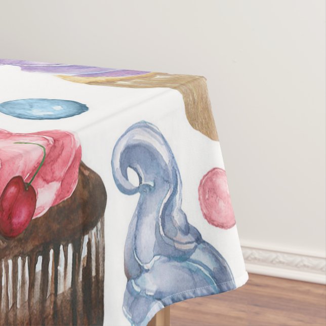 Aquarellkuchen farbig tischdecke (Beispiel)