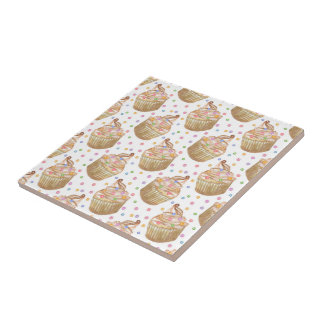 Aquarellkuchen Fliese