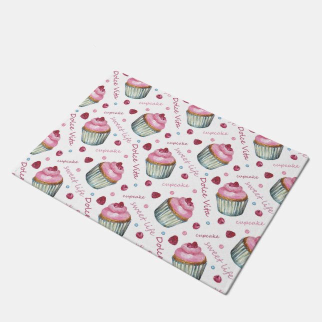 Aquarellkuchen Fußmatte (Schrägansicht)