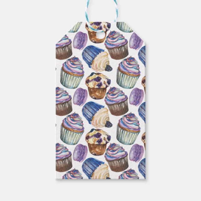 Aquarellkuchen Geschenkanhänger (Vorderseite)