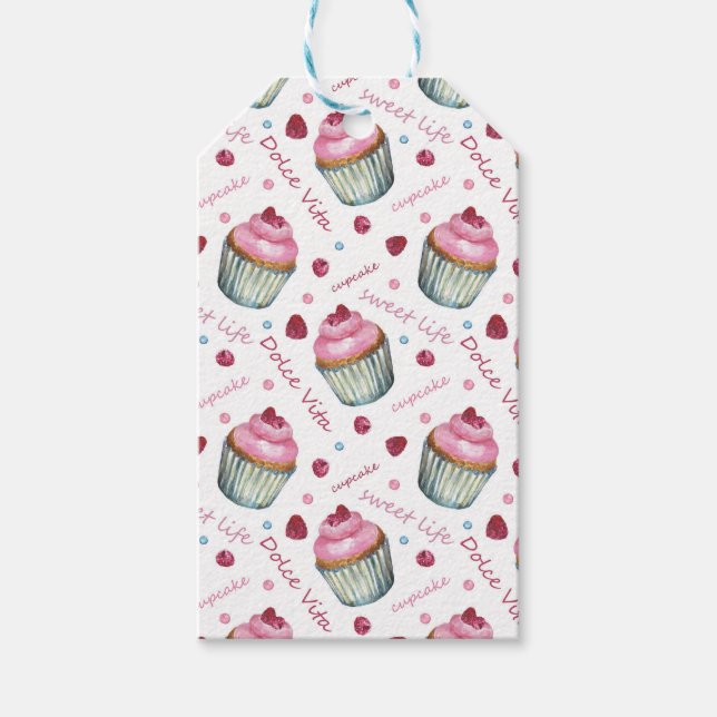 Aquarellkuchen Geschenkanhänger (Vorderseite)