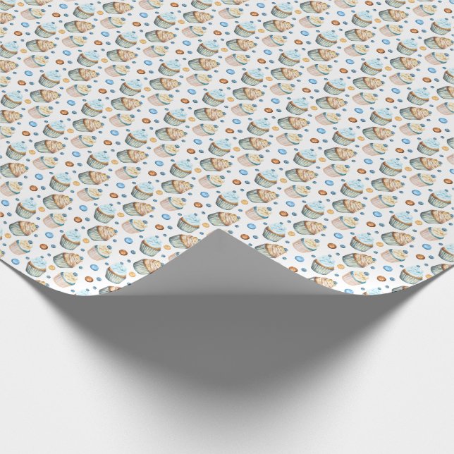 Aquarellkuchen Geschenkpapier (Ecke)