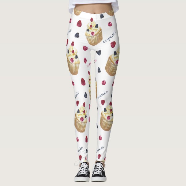 Aquarellkuchen Leggings (Vorderseite)