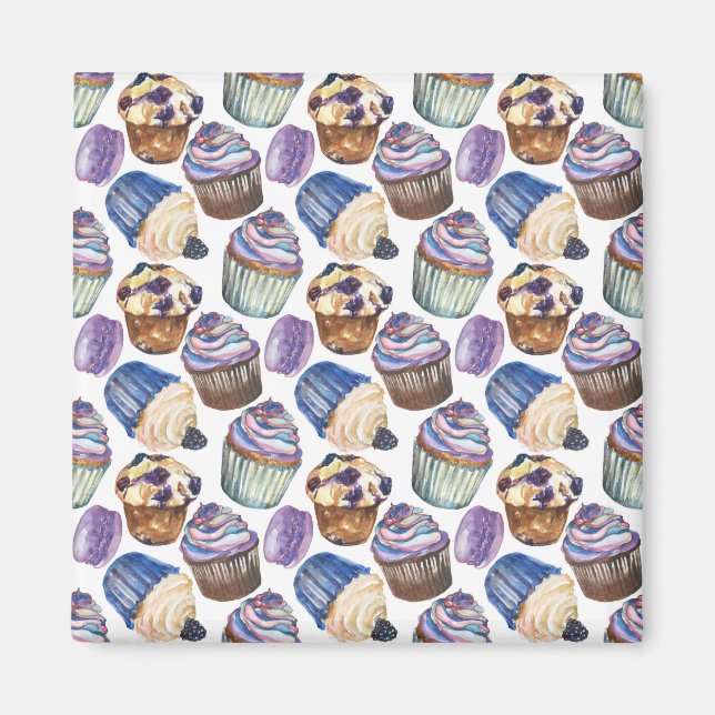Aquarellkuchen Magnet (Vorne)