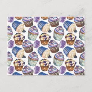 Aquarellkuchen Postkarte