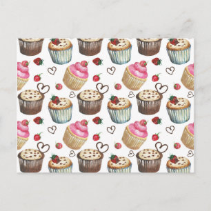 Aquarellkuchen Postkarte