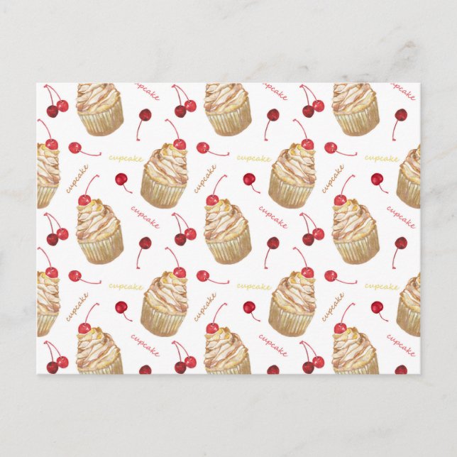 Aquarellkuchen Postkarte (Vorderseite)