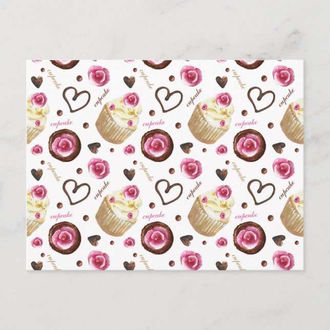 Aquarellkuchen Postkarte (Vorderseite)