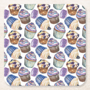 Aquarellkuchen Rechteckiger Pappuntersetzer
