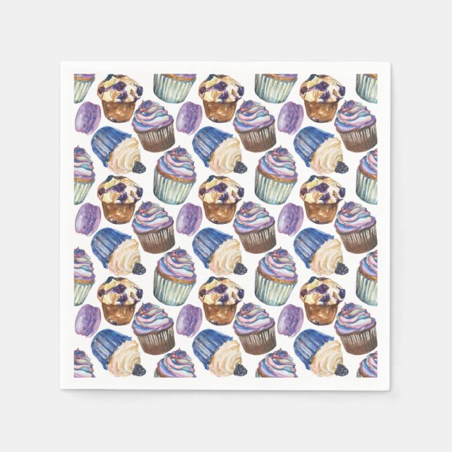 Aquarellkuchen Serviette (Vorderseite)