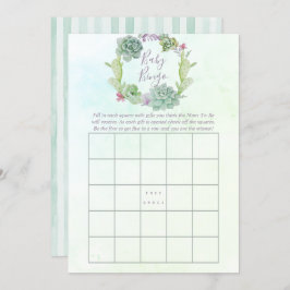 Aquarellkücher Babydusche Baby Bingo Einladung