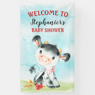 Aquarellkuh Baby Dusche Farm Baby Dusche Banner