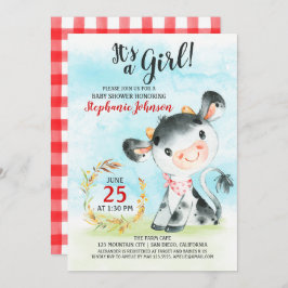 Aquarellkuh Kinderdusche Farm Einladung