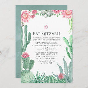 Aquarellkultur Bat Mitzvah Einladung