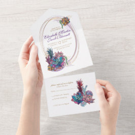 Aquarellkultur, Lavendel in einer Einmalquelle All In One Einladung