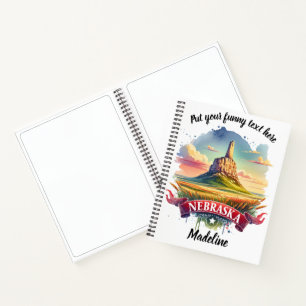 Aquarellkunst der Landschaft Nebraskas Notizbuch
