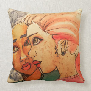 Aquarellkunst durch Kesa F Magie-Freunde Kissen
