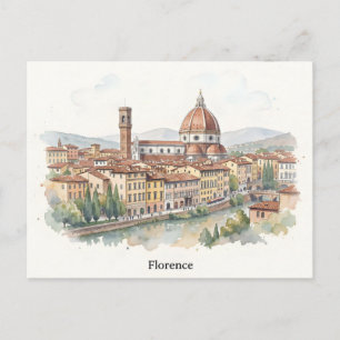 Aquarellkunst Florenz Postkarte