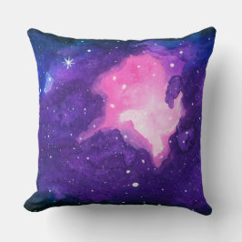 Aquarellkunst, Nebula Stars Galaxy Universum Kissen