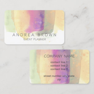 Aquarellkunst Pastellfarben Doppelseitig Zoll Visitenkarte