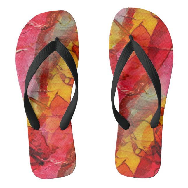Aquarellkunst, rot gelb flip flops (Fußbett)