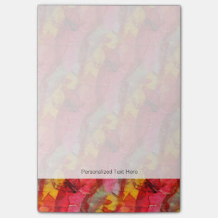 Aquarellkunst, rot gelb post-it klebezettel