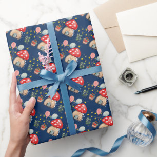 Aquarellkunst Süße Pilze Illustration Geschenkpapier