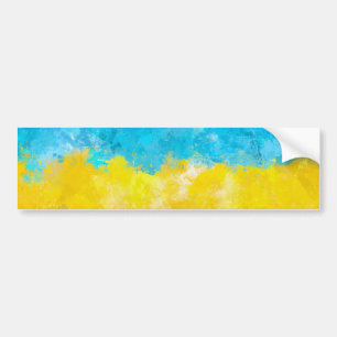Aquarellkunst ukrainische Flagge Autoaufkleber