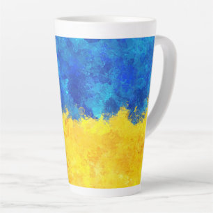 Aquarellkunst ukrainische Flagge  Milchtasse