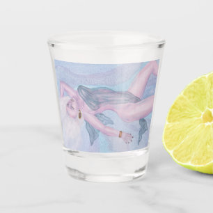 Aquarellkunst Venus-Göttin Liebe Spirituosendesign Schnapsglas