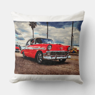Aquarellkunst von 1956 Chevrolet Bel Air Kissen