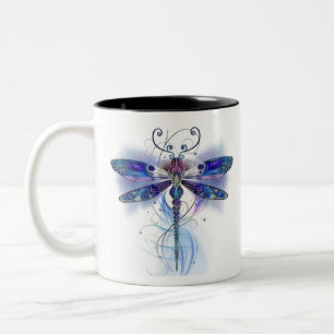 Aquarellkunst Zweifarbige Tasse