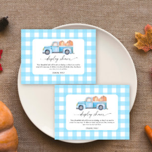 Aquarellkürbis - Blauer LKW - Dusche Begleitkarte