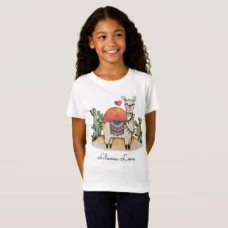 Aquarelllama mit Kakteen T-Shirt