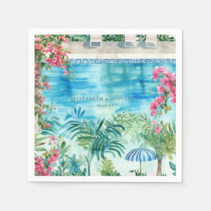 Aquarellland Griechenland   Hochzeit von Napkins Serviette