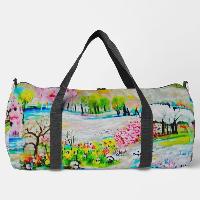 Aquarelllandschaft 2 Zubehörtasche Duffle Bag (Vorderseite)