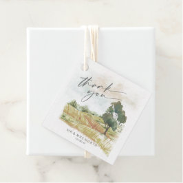 Aquarelllandschaft Danke Sage Green ID786 Geschenkanhänger