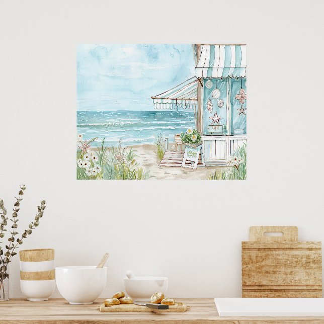 Aquarelllandschaft in sanften Farben Poster (Küche)
